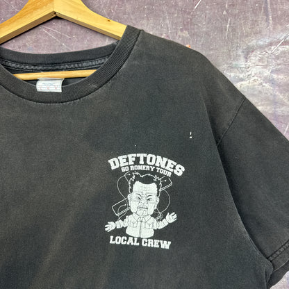 Early 00s Faded Black Deftones So Ronery Tour Local Crew Graphic Shirt L 2817