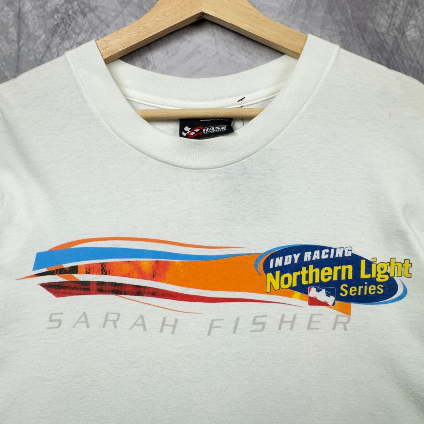 90s White Indy Racing Sarah Fisher Shirt 3955
