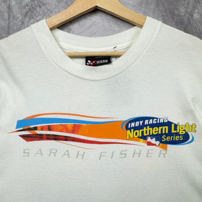 90s White Indy Racing Sarah Fisher Shirt 3955