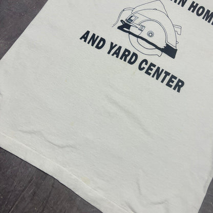 90s White "Craftsman Home And Yard Center" Saw Graphic Shirt L AM96