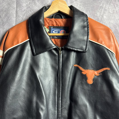 00s Black Texas Longhorns Leather Jacket 4585