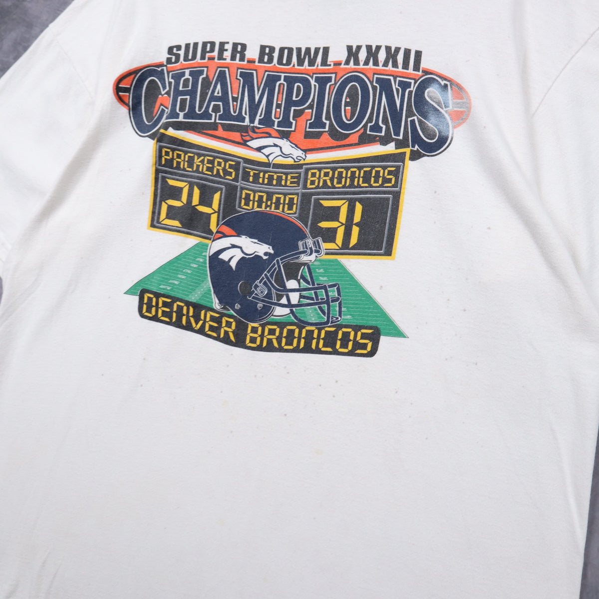 1998 White Denver Broncos Super Bowl XXXII Champions Shirt 6713