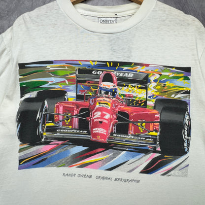90s White Randy Owens Marlboro Ferrari Shirt 3935
