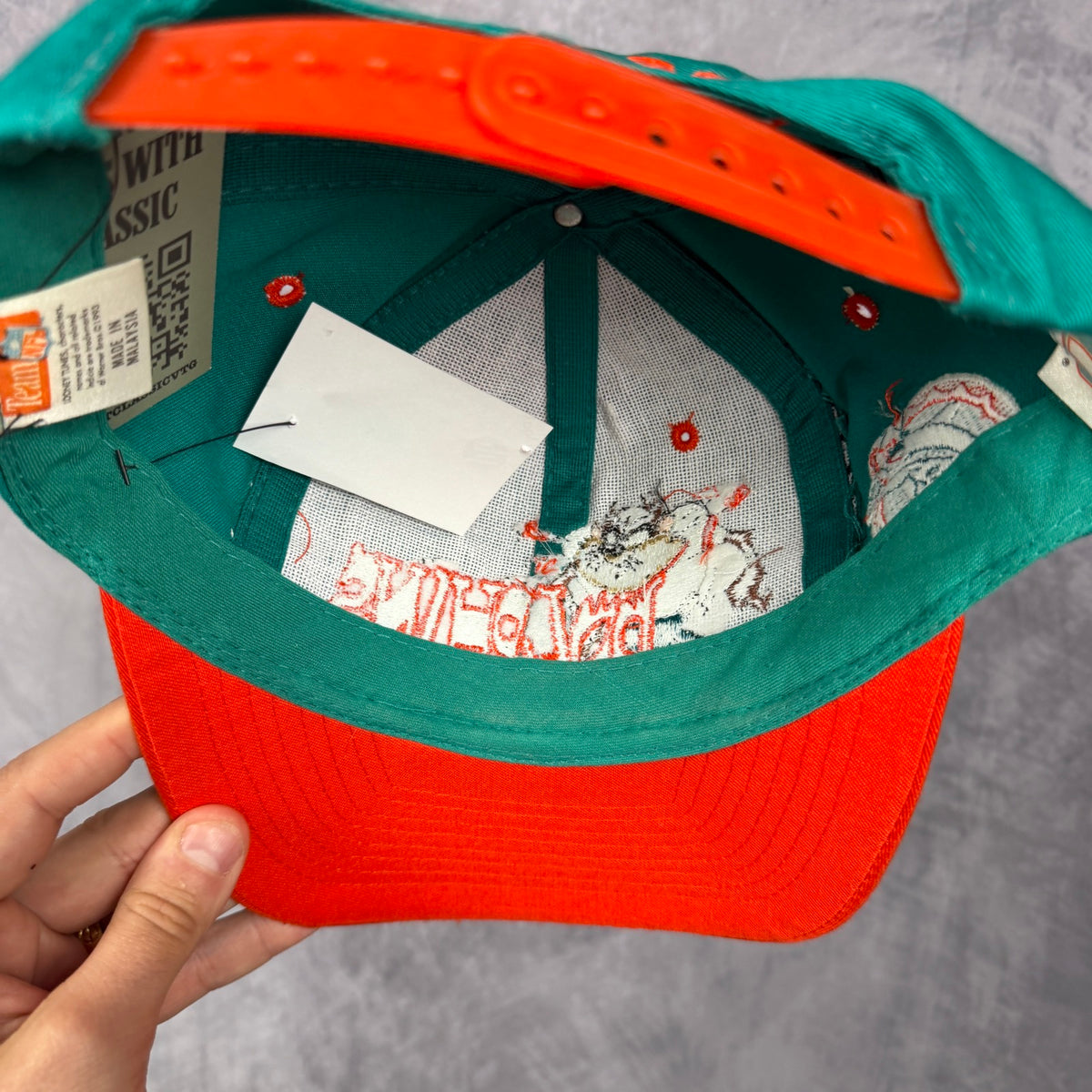 1993 Teal Miami Dolphins Taz Snapback Hat 6820