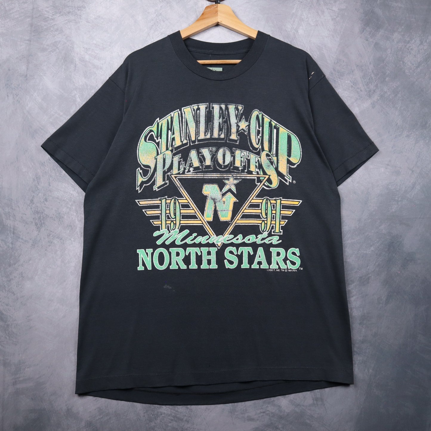 1991 Black Minnesota North Stars Stanley Cup Playoffs Shirt 4680