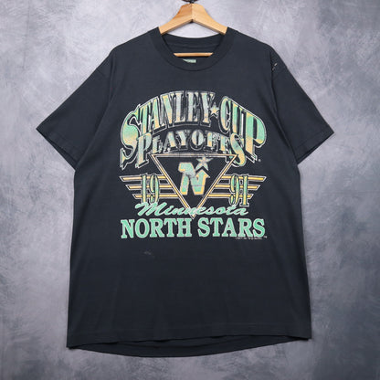 1991 Black Minnesota North Stars Stanley Cup Playoffs Shirt 4680
