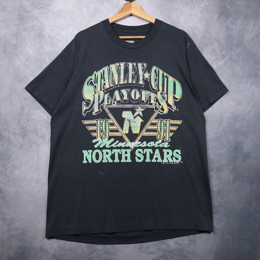 1991 Black Minnesota North Stars Stanley Cup Playoffs Shirt 4680