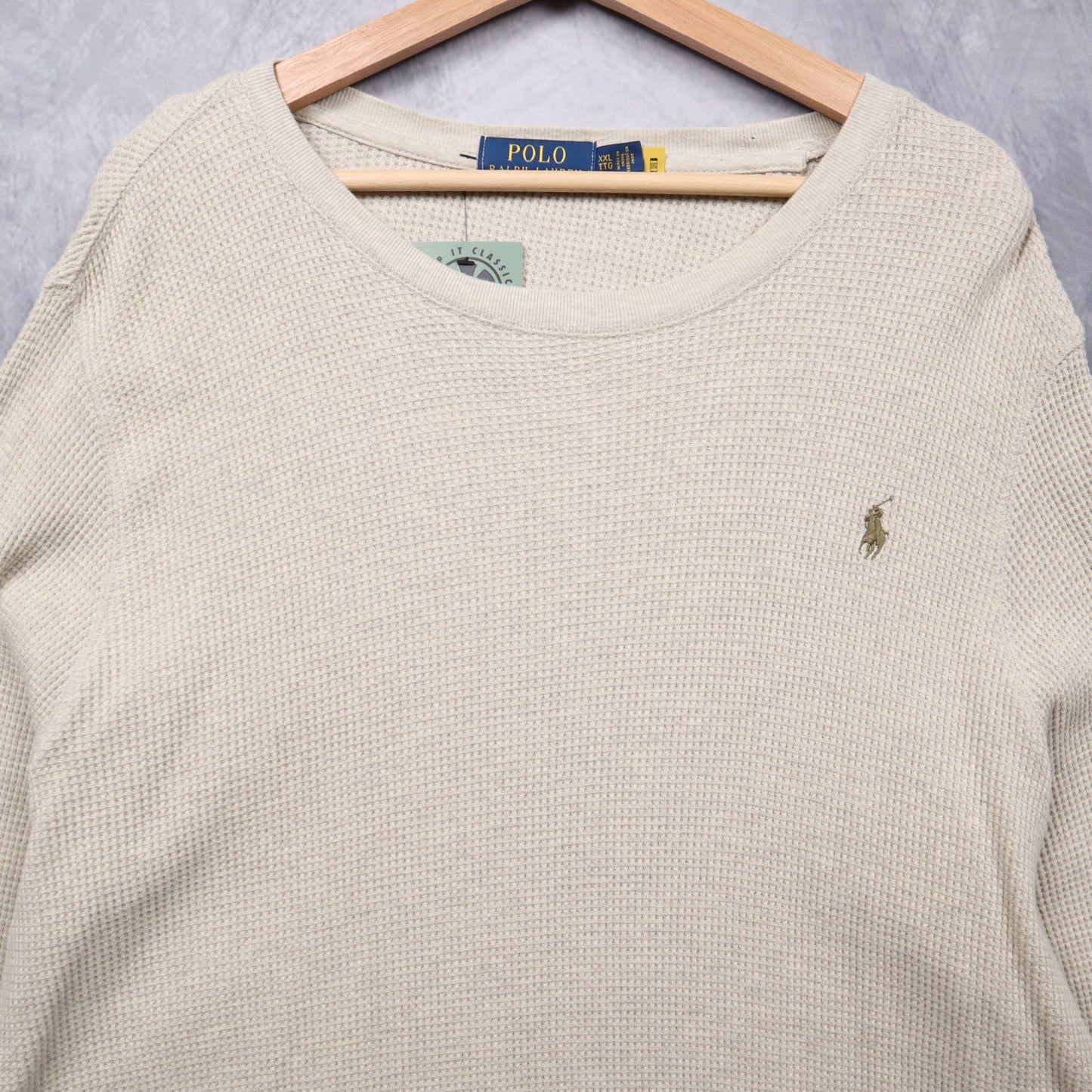 00s Cream Polo Ralph Lauren Thermal Shirt 4707