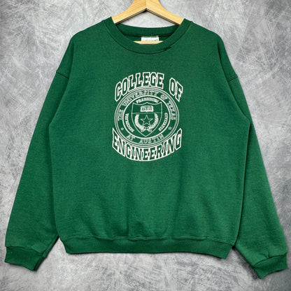 90s Green Engineering Texas Longhorns Crewneck Sweatshirt 4356