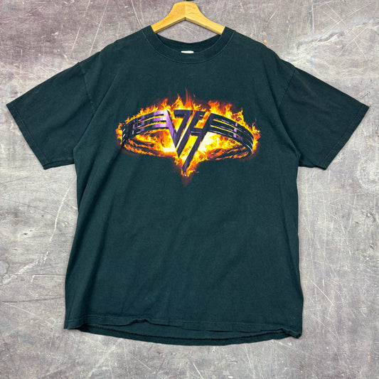 Early 00s Black Van Halen Falme Graphic Shirt L 0859