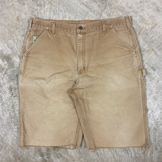 Early 00s Tan Brown Carhartt Baggy Carpenter Work Shorts 35x11.5 BA81