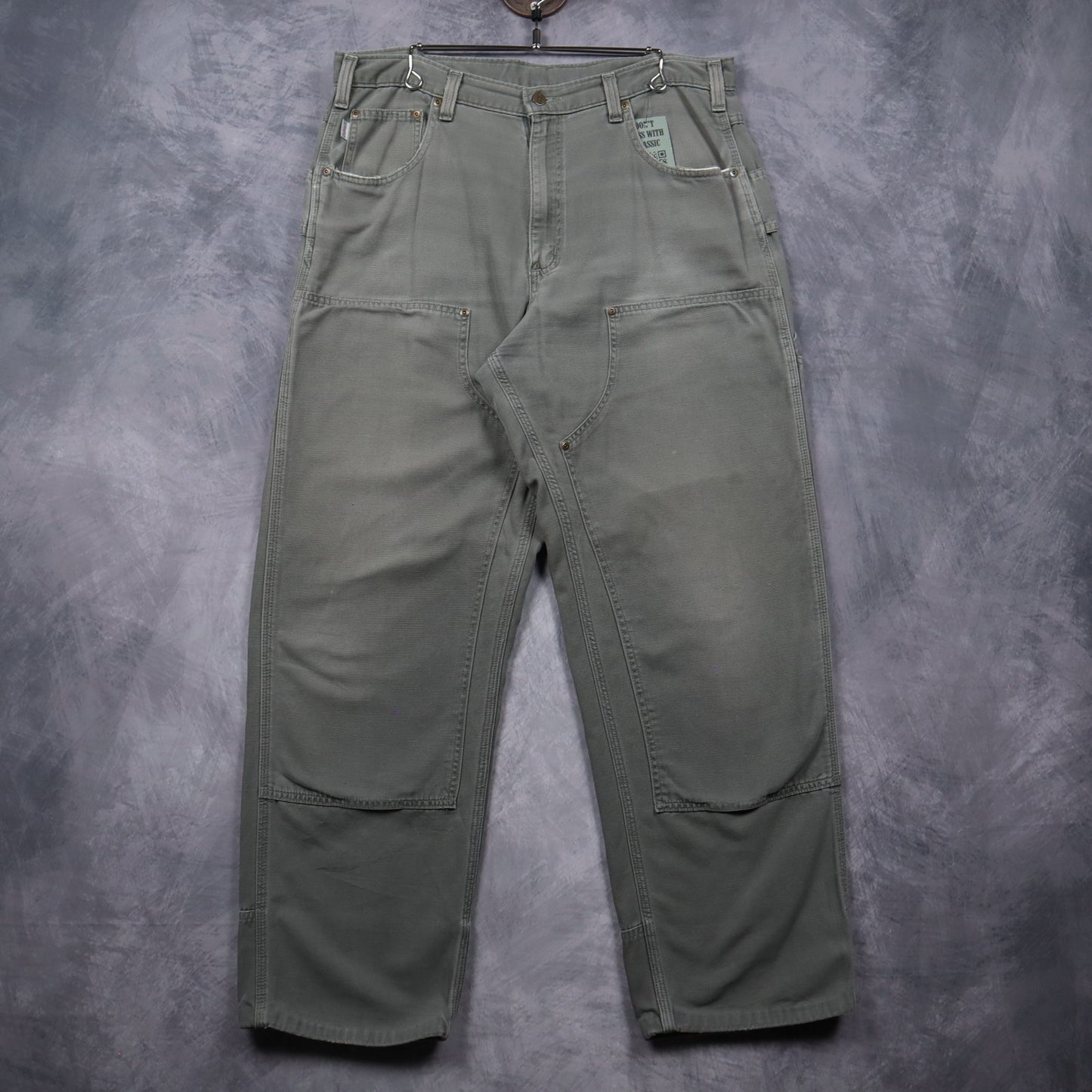 Early 2000s Sage Green Carhartt Double Knee Loose Fit Pants 5041