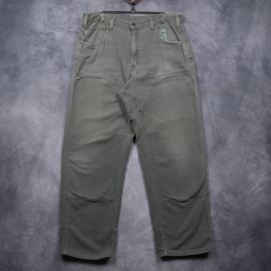 Early 2000s Sage Green Carhartt Double Knee Loose Fit Pants 5041