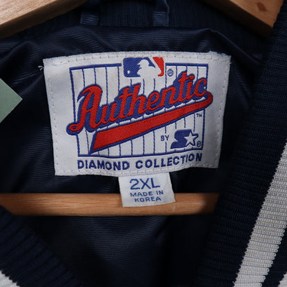 90s Navy New York Yankees Starter Satin Bomber Jacket 5077