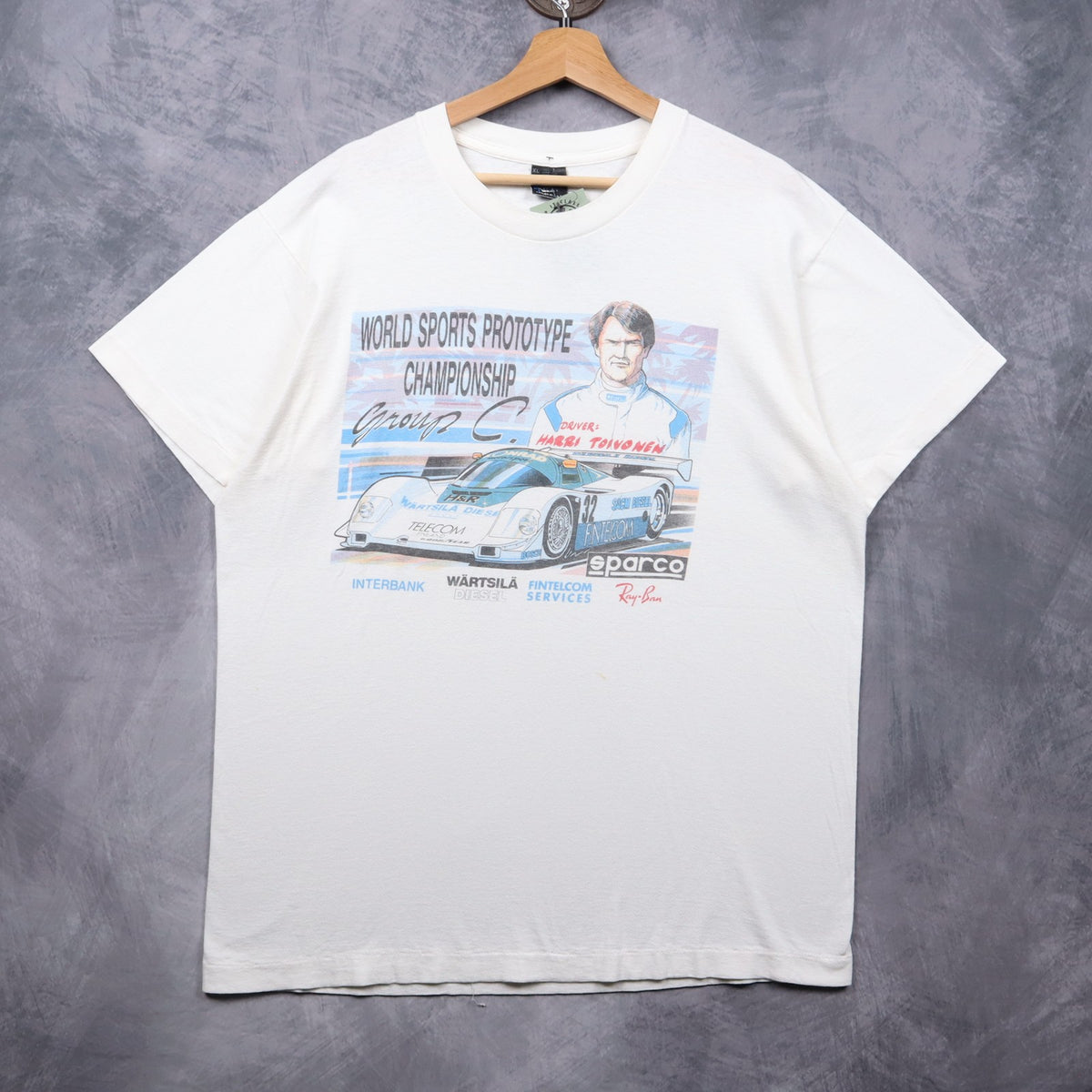 90s White World Sports Prototype Championship Group C Racing Shirt 7252