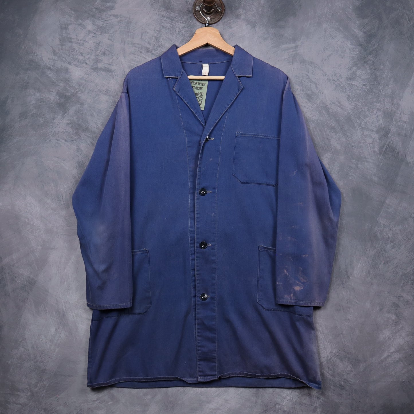 70s Faded Blue French Workwear Chore Coat 5080
