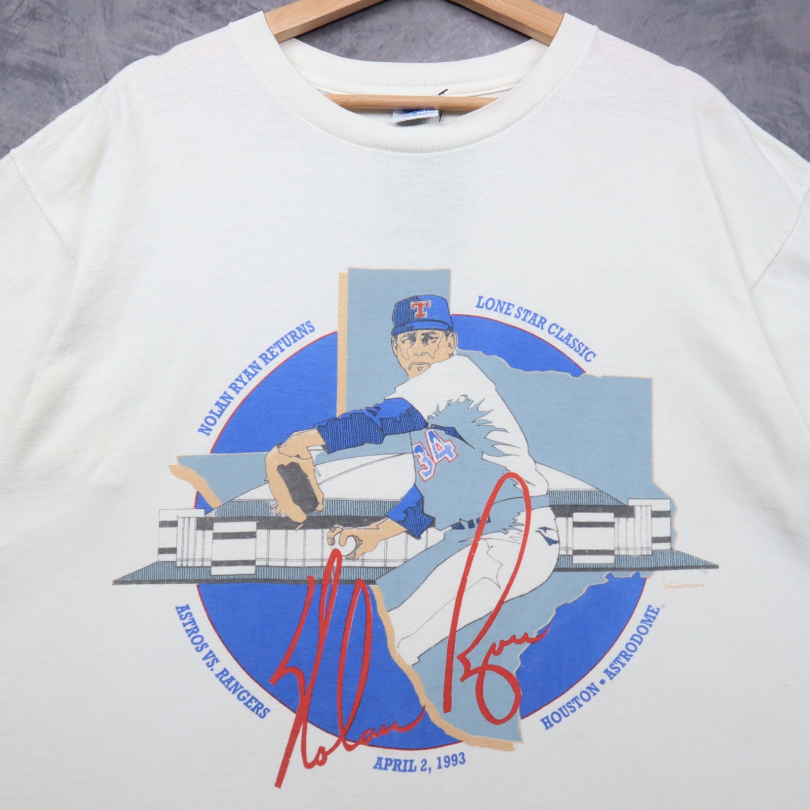 1993 White Nolan Ryan Lone Star Classic Shirt 5598