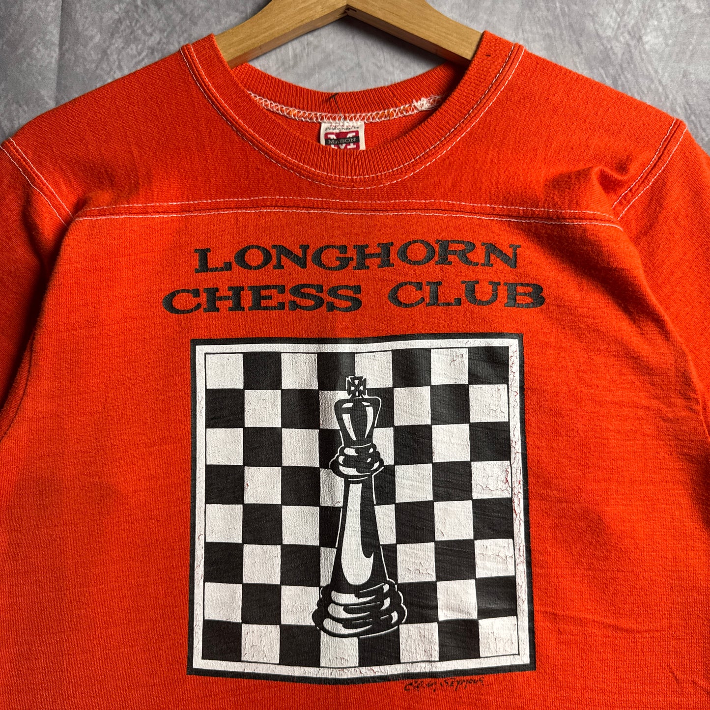 70s Orange Texas Longhorn Chess Club Shirt 4592