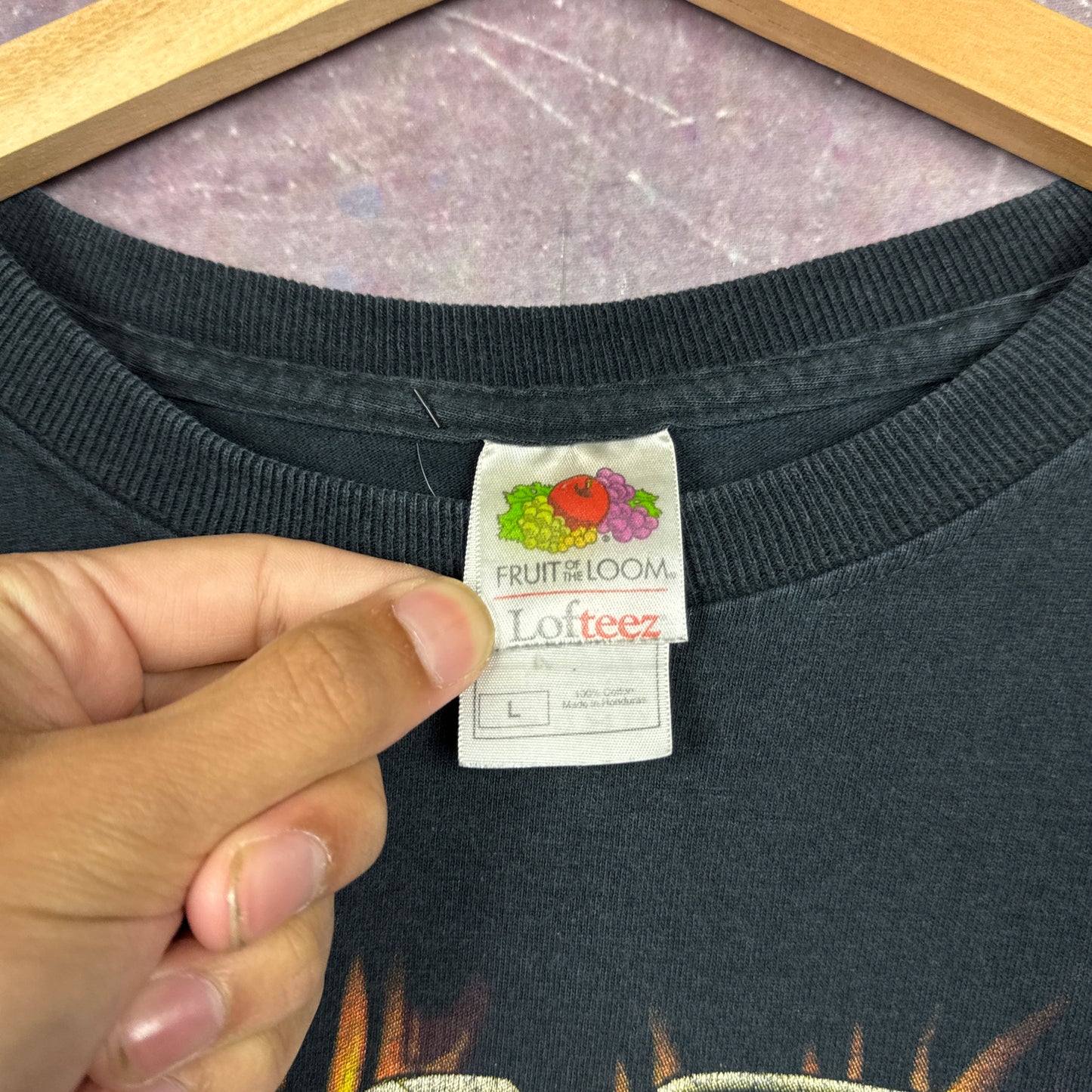 00s Black Cyberspokes Biker Flame Sleeve Shirt 3054