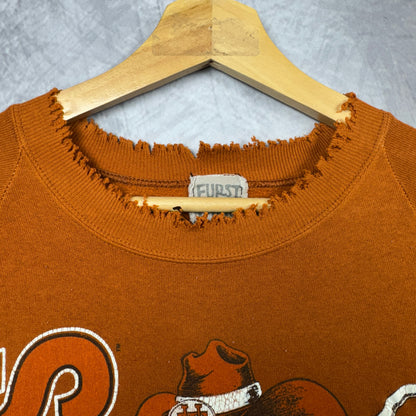 70s Orange Texas Longhorns Crewneck Sweatshirt 4379