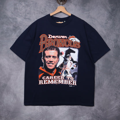 1999 Navy Blue Denver Broncos John Elway Career To Remember Shirt 6599