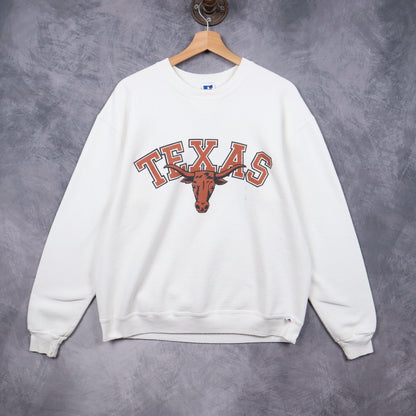90s White Texas Longhorns Crewneck Sweatshirt 5724