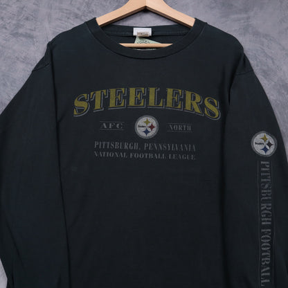 Early 00s Black Pittsburgh Steelers Long Sleeve Shirt 6764