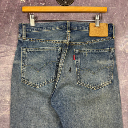 Early 00s Dark Wash Repaired Patwork Redline Selvedge LCV Levi's 501Z XX Denim Jeans 30x30 0811