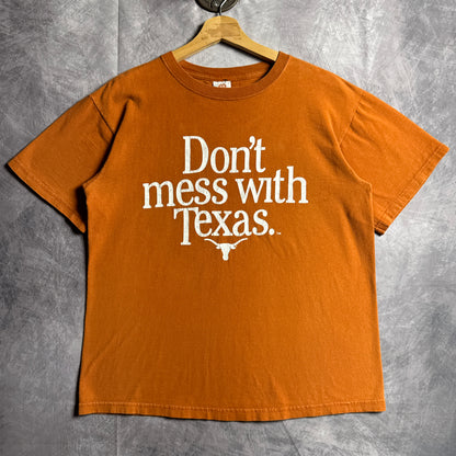 00s Orange Texas Longhorns Don’t Mess With Texas Shirt 4566