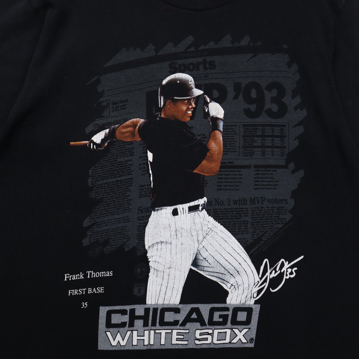 1993 Black Frank Thomas White Sox MVP Shirt 5585