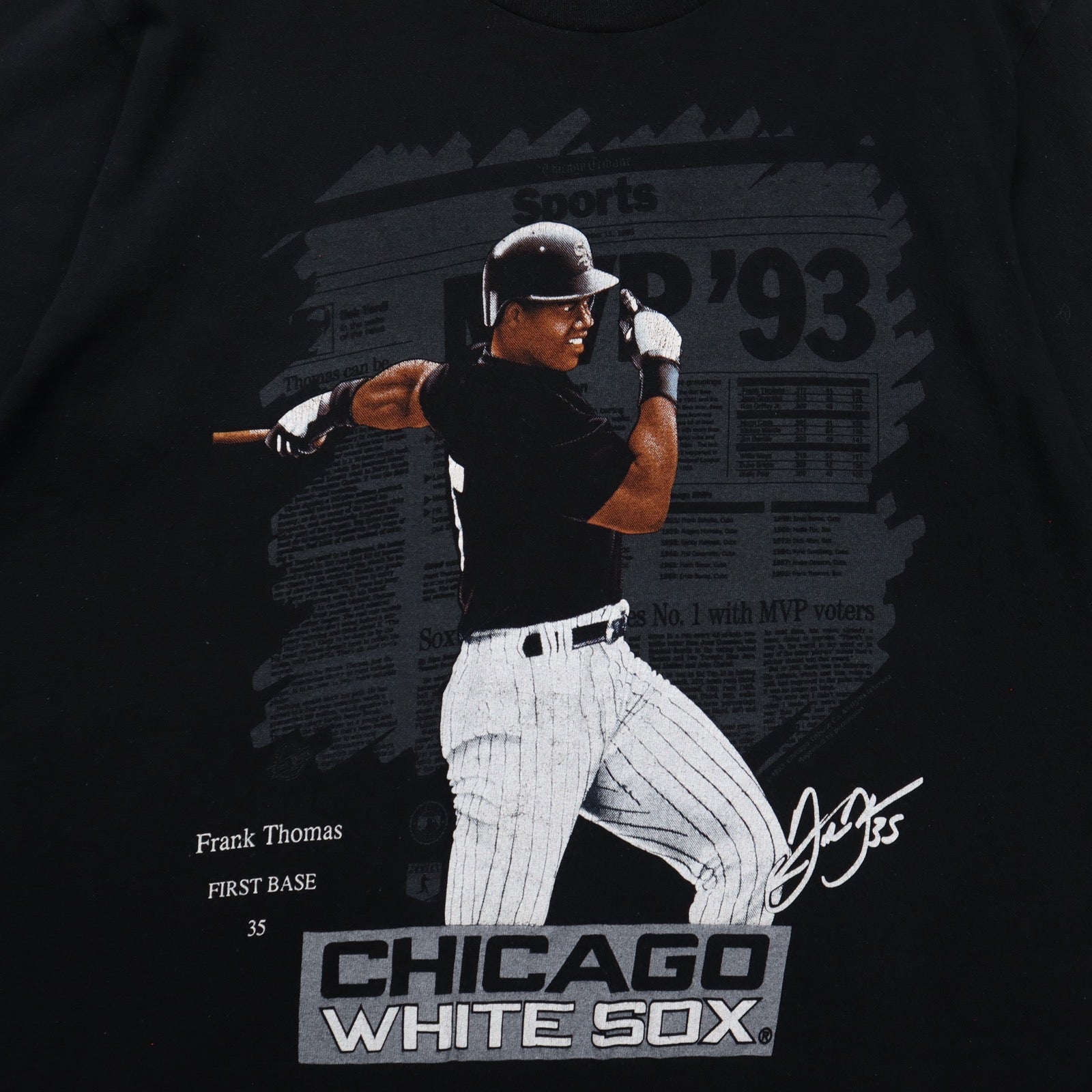 1993 Black Frank Thomas White Sox MVP Shirt 5585