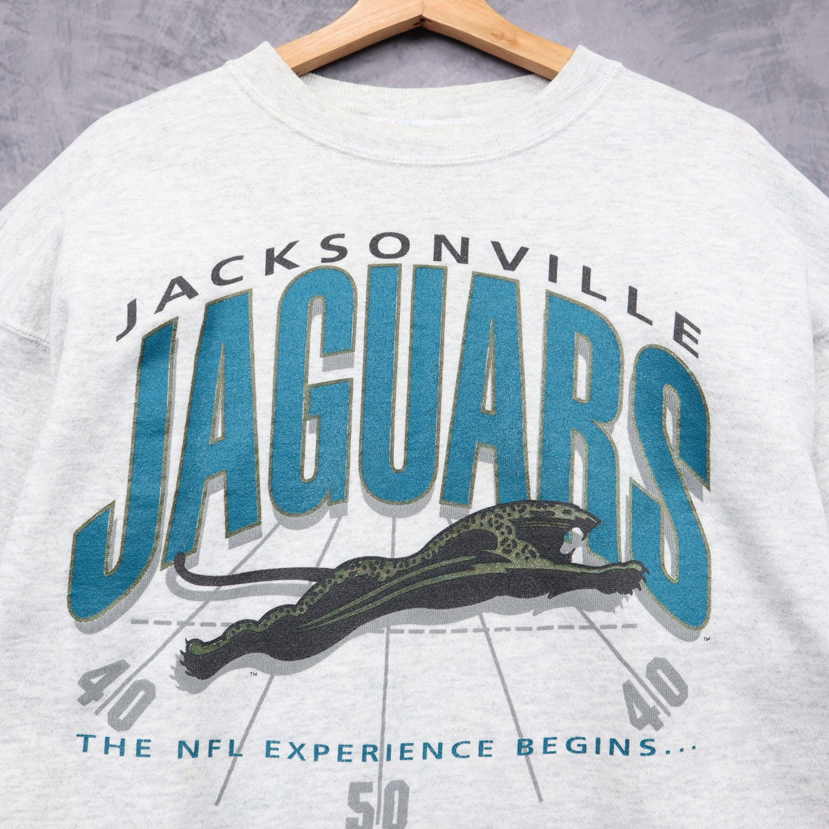 90s Grey Jacksonville Jaguars NFL Experience Crewneck Sweatshirt 6427