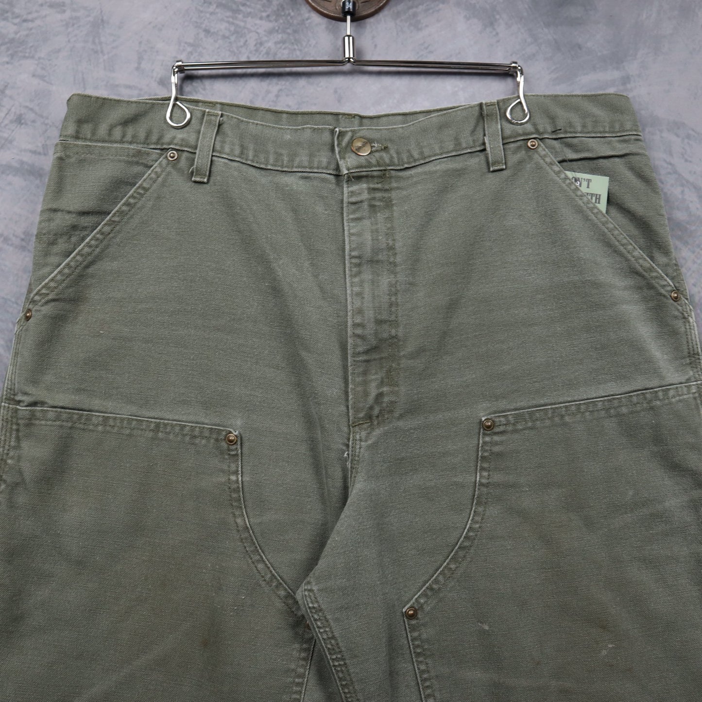 90s Olive Green Carhartt B80 MOS Double Knee Carpenter Shorts 4998