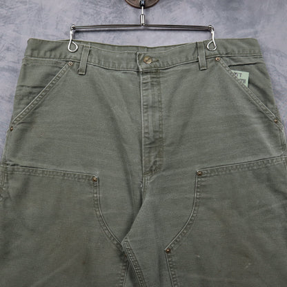 90s Olive Green Carhartt B80 MOS Double Knee Carpenter Shorts 4998