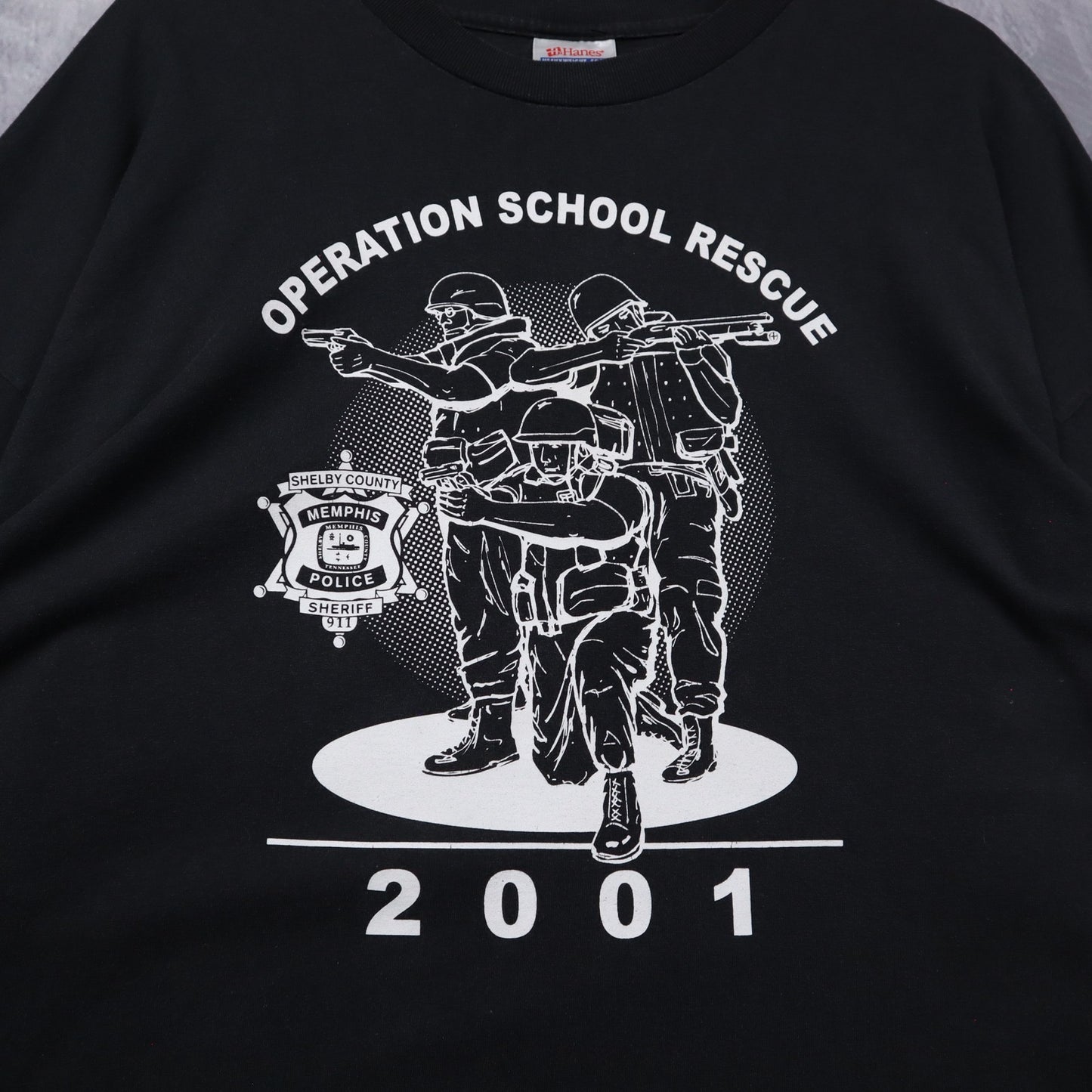 2001 Black Operation School Rescue Memphis Police Shirt 4672