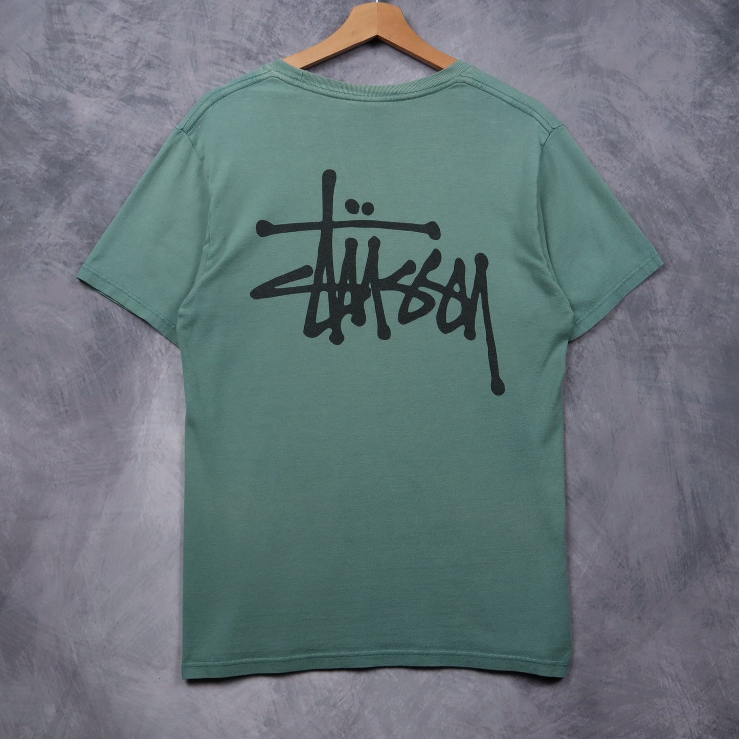 Early 00s Sage Green Stussy Logo Shirt 5511
