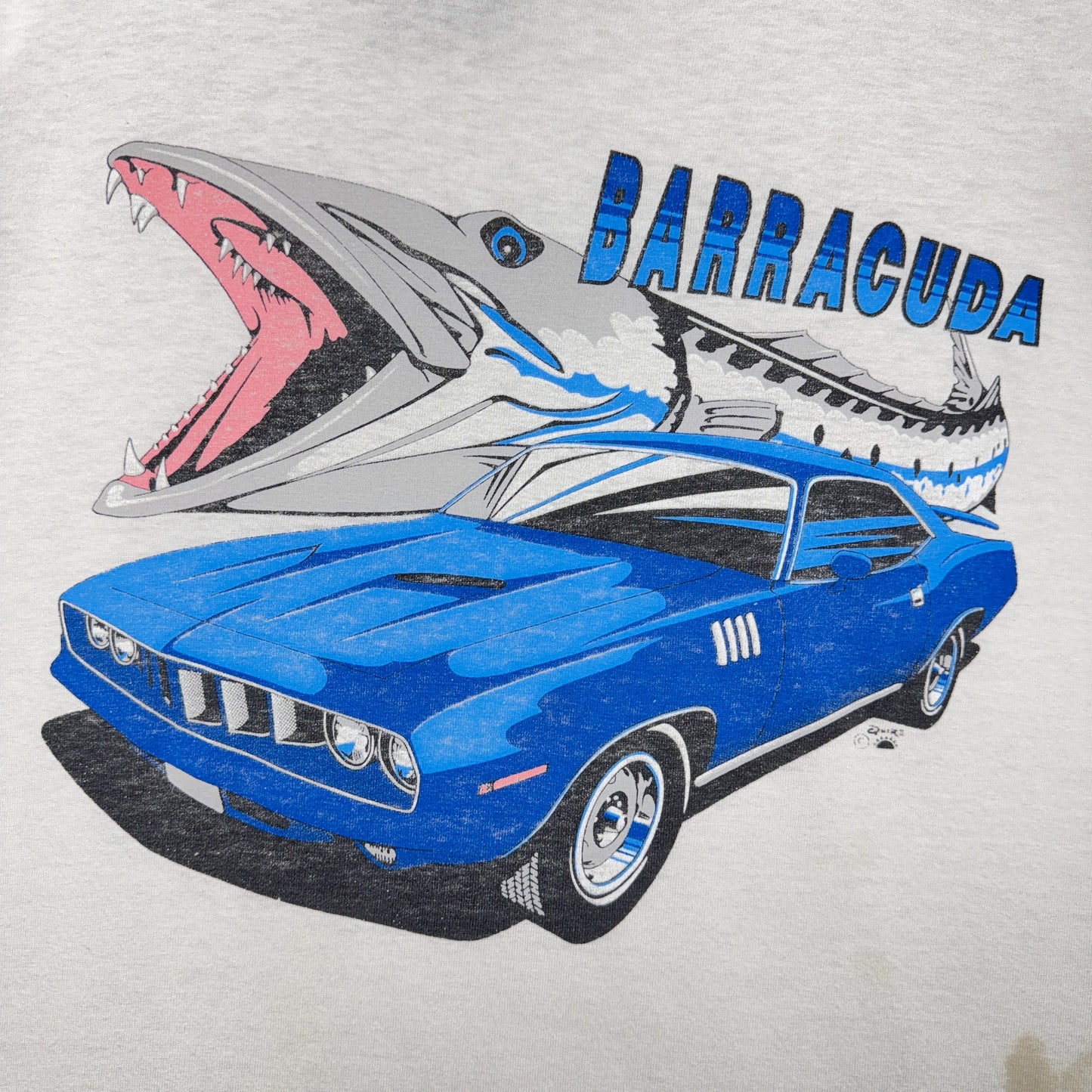 90s White Plymouth Barracuda Shirt 3888