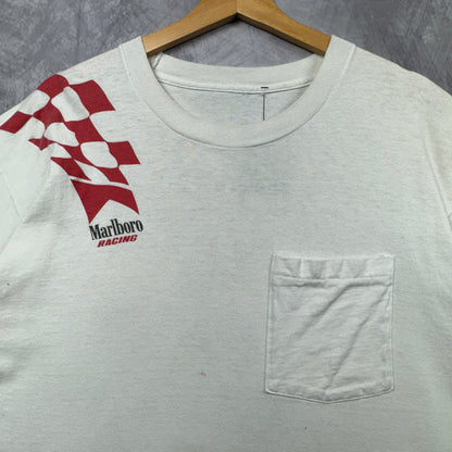 90s White Marlboro Racing Shirt 3936