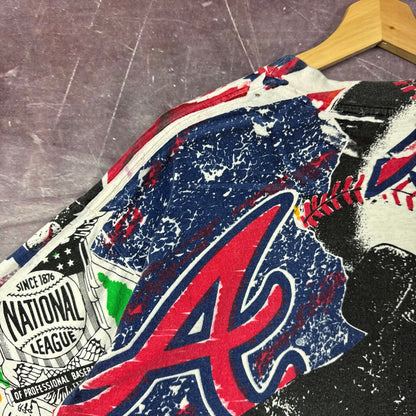 90s Atlanta Braves All Over Print Shirt 3255