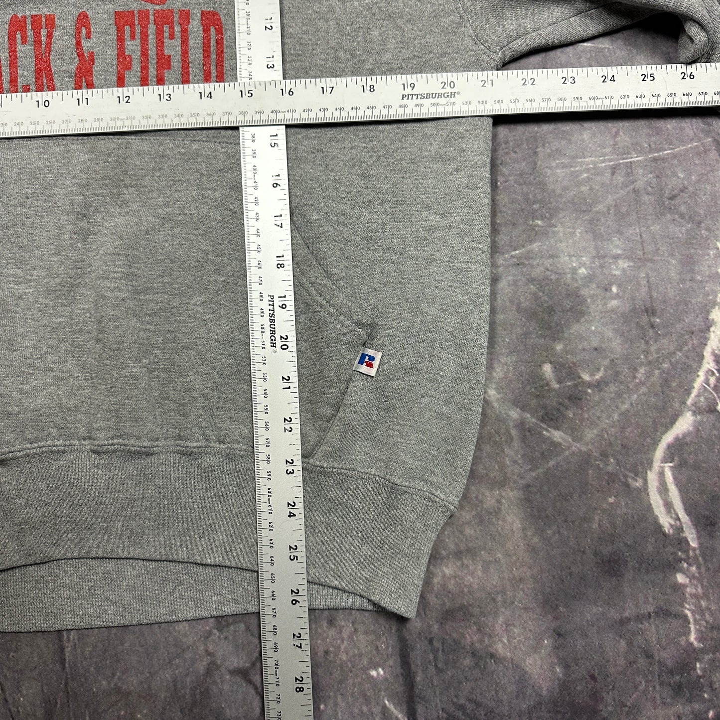 90s Gray Track And Field P-Wing Russell Hoodie M U58