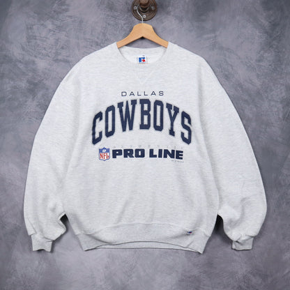 1994 Grey Dallas Cowboys NFL Pro Line Crewneck Sweatshirt 6718