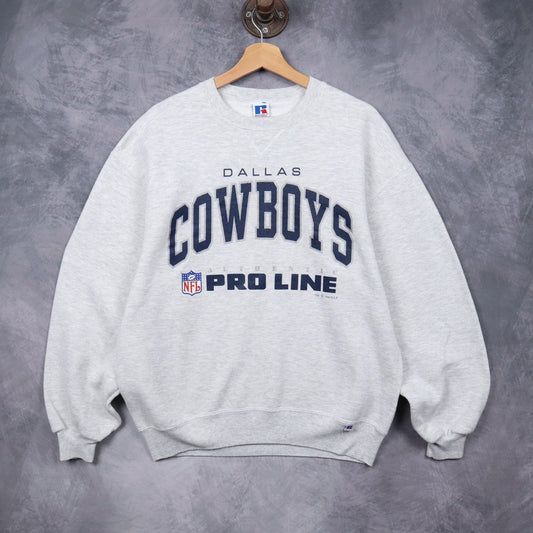 1994 Grey Dallas Cowboys NFL Pro Line Crewneck Sweatshirt 6718