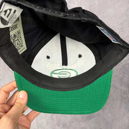 90s Black Green Bay Packers Snapback Hat 6810