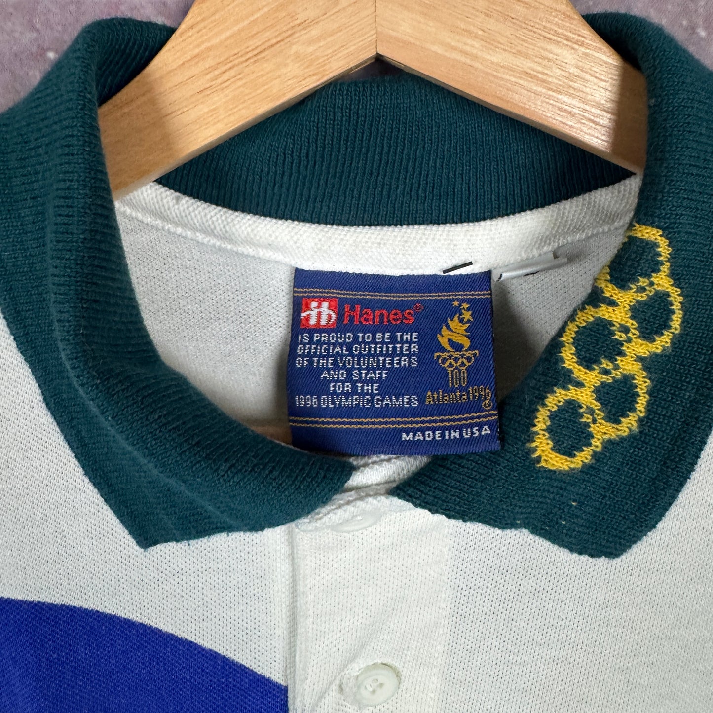 1996 White Atlanta Olympics Polo Shirt 3306