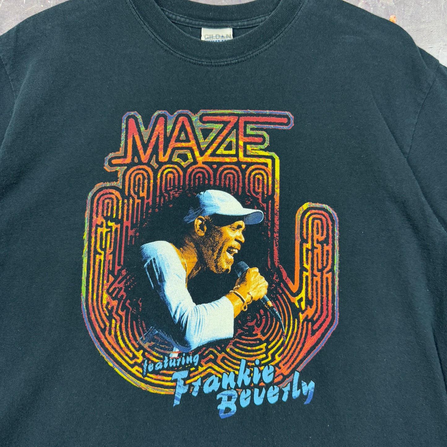 Early 00s Black Maze Frankie Beverly Golden Time Of Day Album Graphic Shirt M 0919