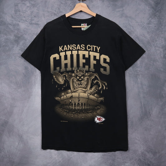 1997 Black Kansas City Chiefs Taz Shirt 6743
