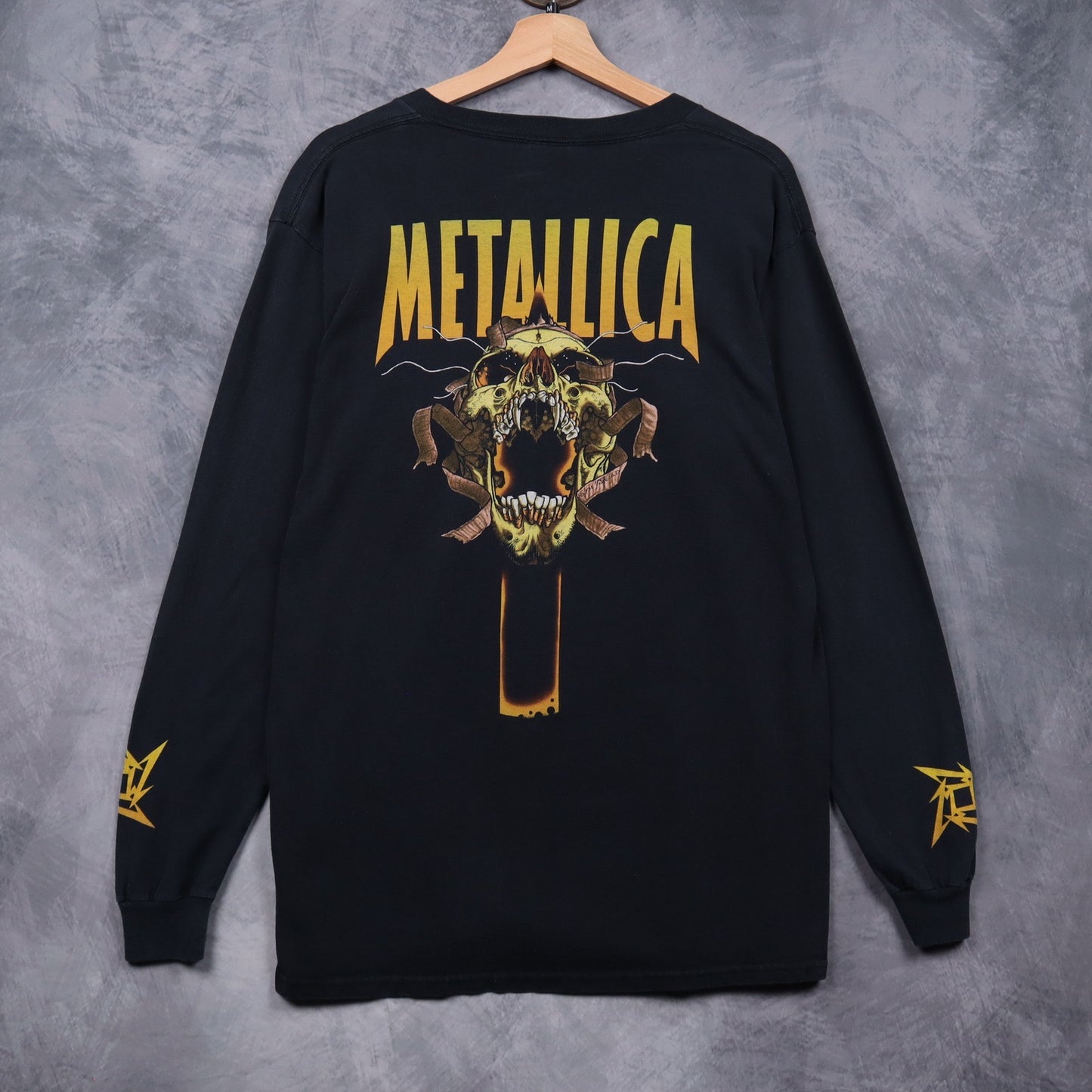 00s Black Metallica Skull Pushead Long Sleeve Shirt 4970