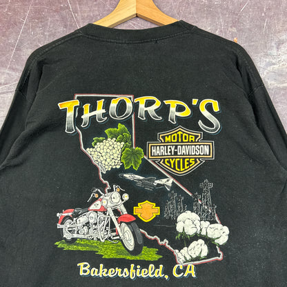 90s Faded Black Harley Davidson Long Sleeve Shirt 3100