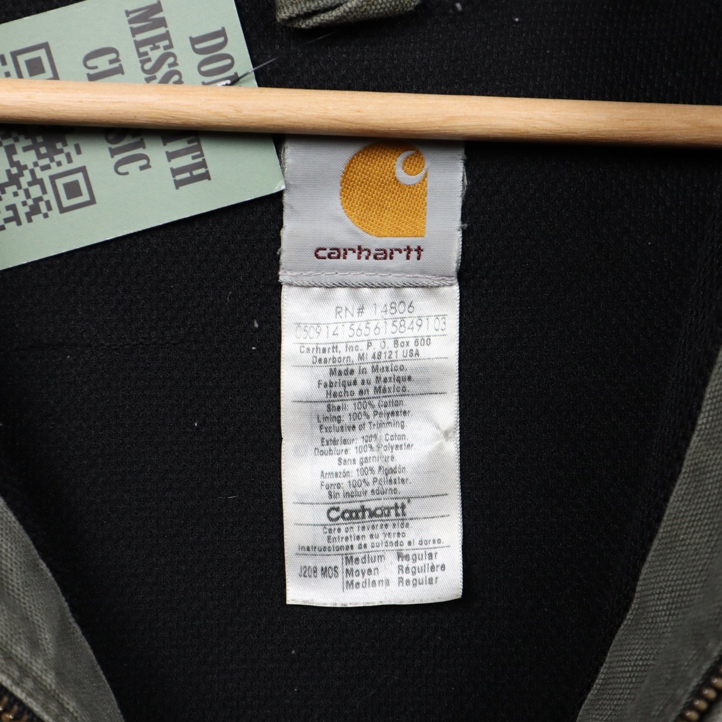 00s Green Carhartt Hooded Active Jacket 4795