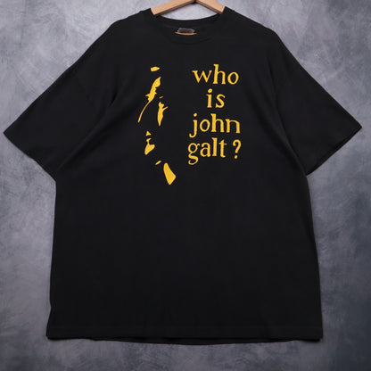 90s Black Who Is John Galt? Shirt 4671